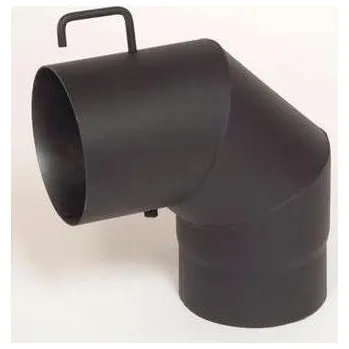 Kouřovod ABX koleno s klapkou 90°/ 150mm (síla 1,5mm) - černá