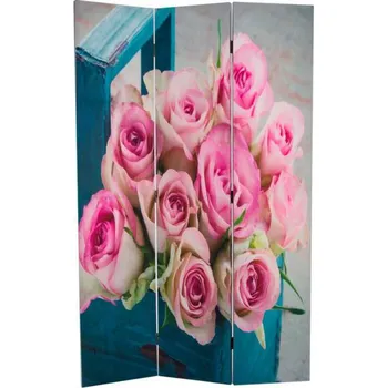 Paraván Paravan "ROSES" dřevo/oboustr. 180x120cm