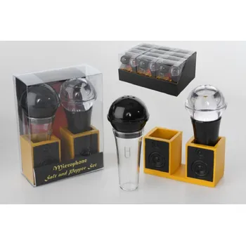 Koření Sada sůl+pepř "MICROPHONES" 15x10cm