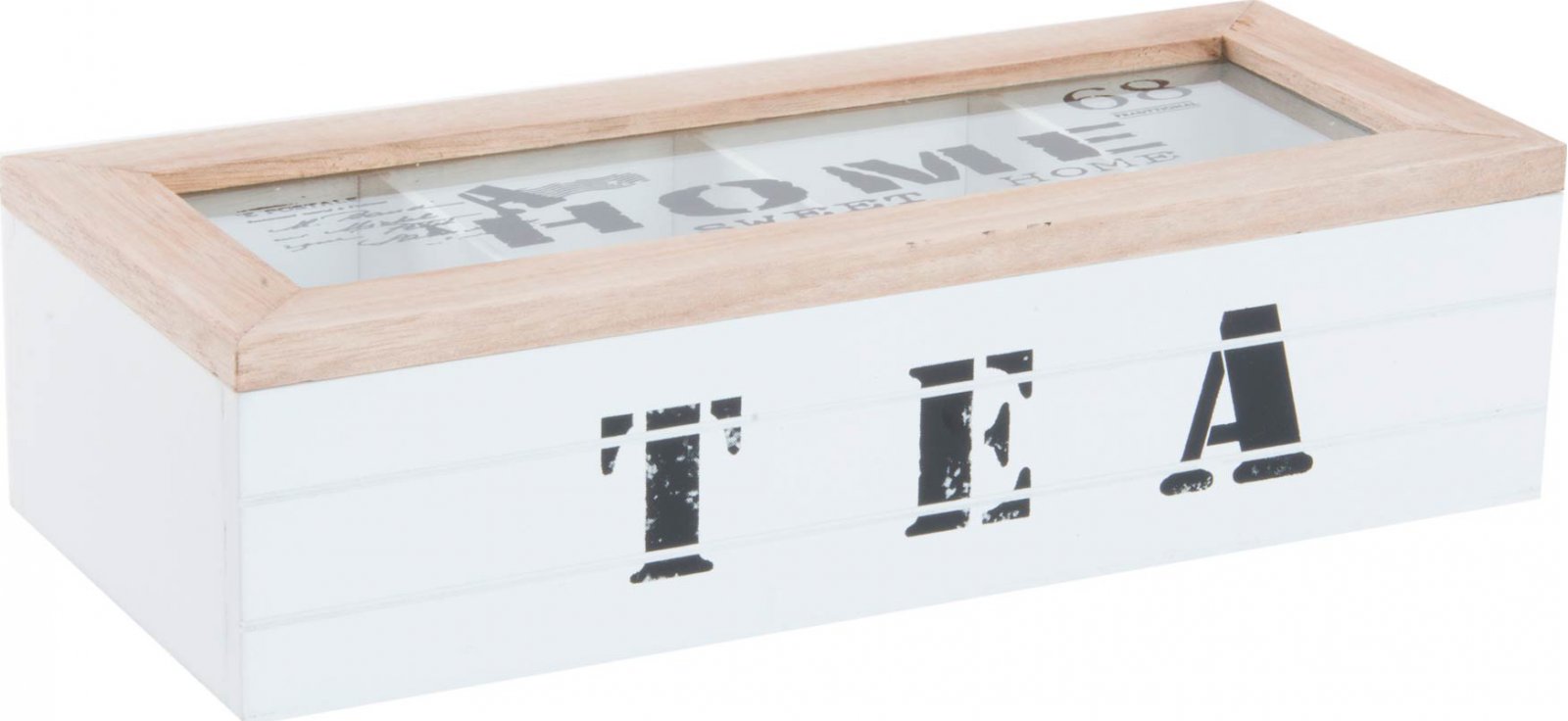 Krabice na čaje "HOME 68"-dřevo 27x11x7