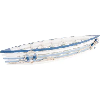 Svícen Svícen "LOĎ"+ 5xsklo "MARINE" 52x10x8cm