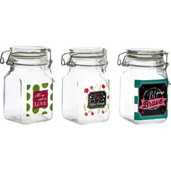 Dóza na potraviny Skleněná dóza "SUMMER" 7.5x7.5x13/3dr.