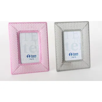 Rám na obraz Fotorámeček "GREY&PINK-metal" 10x15/2b.