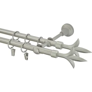 Garnýž Garnýže kovová 300 cm dvouřadá - dvojitá 16 lilie double matná stříbrná