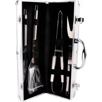 Příslušenství pro gril 4-dílný grilovací set "BBQ" 38cm/kufřík