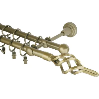 Garnýž Garnýž kovová 300 cm dvouřadá - dvojitá 16 azur zlatá antik