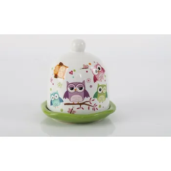 Dóza na potraviny Dóza na cukroví "GREEN OWLS" 11.5x12cm