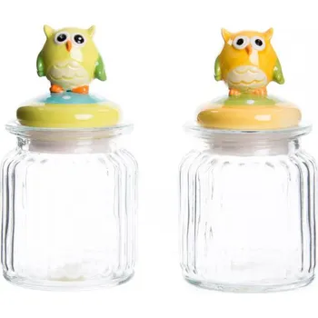 Dóza na potraviny Skleněná dóza "OWL" 8x8x14,5/2b.