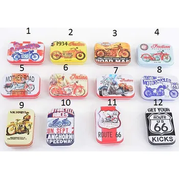 Dárková krabička Plechová krabička "MOTO" 8x5x2cm/12dr.