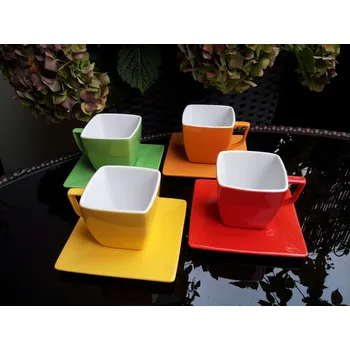 Čajová souprava Kávova sada "SQUARE MIX" pro 4 osoby