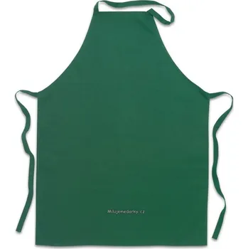Kuchyňská zástěra Tmavě zelená kuchyňská bavlněná zástěra Kita s laclem