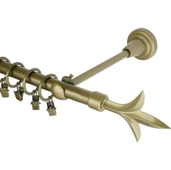 Garnýž kovová 200 cm jednořadá 16 lilie zlatá antik