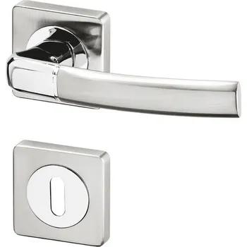 Dveřní kování Dveřní kování KIEL R HR chrom/efekt nerez (Dveřní rozetové kování KIEL R HR chrom/efekt nerez , vhodná pro interiér, pro dozický (obyčejný), cylindrický (fab) zámek, nebo s uzamykací páčkou na WC.)