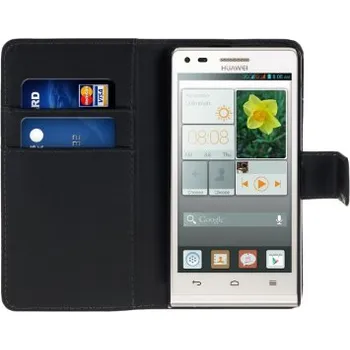 Pouzdro na mobilní telefon HUAWEI Ascend P6 S - pouzdro (kryt obal) peněženka se stojánkem - černé