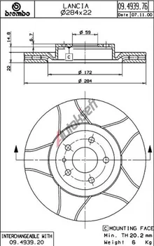 Brzdový kotouč BREMBO 09.4939.76