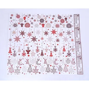 Okenní dekorace Adhézní okenní fólie Vánoční 480 pruh 64x15cm - visící ozdoby 1ks
