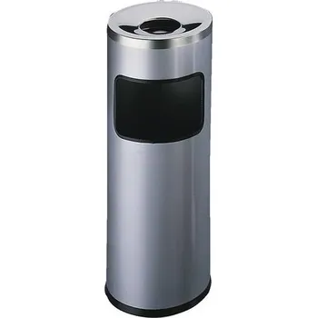 Odpadkový koš DURABLE Odpadkový koš SAFE kulatý s popelníkem, stříbrný