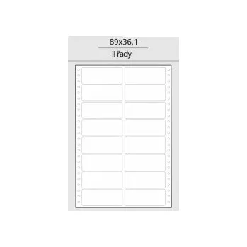 Samolepící etiketa Tabelační etikety s vodící drážkou jednořadé a dvouřadé - 89 x 36,1 mm dvouřadé 8000 etiket / 500 skladů
