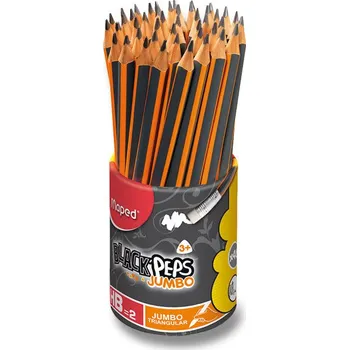Grafitová tužka Maped Black'Peps Jumbo s pryží