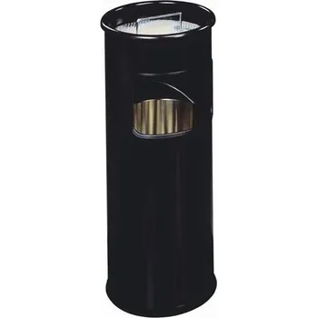 Odpadkový koš DURABLE Odpadkový koš kovový kulatý s popelníkem, černý