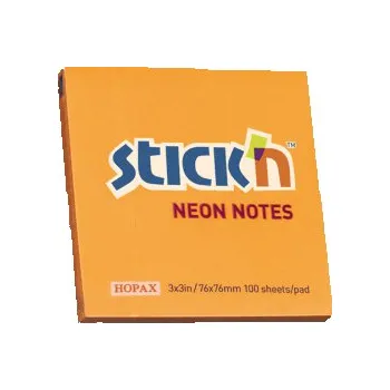Samolepící bloček Samolepicí bločky Hopax - 76 x 76 mm / 100 lístků / neon oranžová