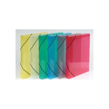 Archivační box Box na spisy A4 s gumou průsvitný - hřbet 3 cm / zelená