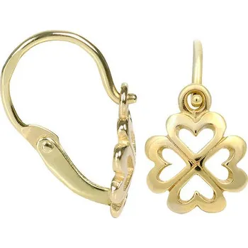 Náušnice Brilio Dětské zlaté náušnice Čtyřlístek