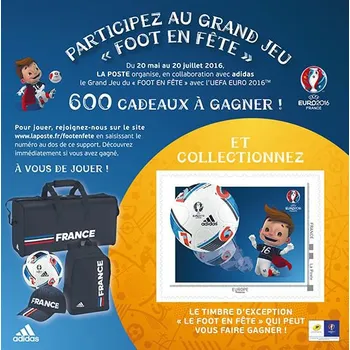 Poštovní známka (2016) Francie - ME ve fotbale Francie 2016 - aršík Adidas