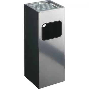 Odpadkový koš DURABLE Odpadkový koš kovový rohový s popelníkem, stříbrný