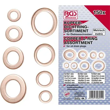 Sada nářadí Podložky měděné těsnící, 150 dílů sada v plastovém kufru (Podložky měděné těsnící, 150 dílů sada v plastovém kufru)