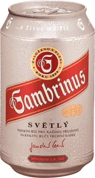 Pivo Gambrinus Světlý 10° 0,33 L plech