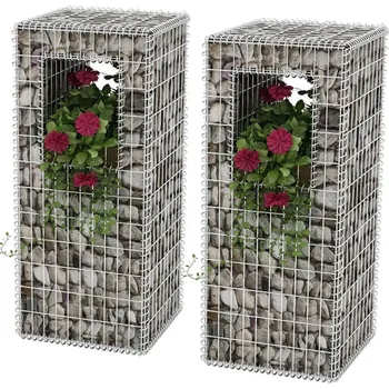 gabiony vidaXL Gabionový sloup/truhlík ocelový 50 x 50 x 120 cm 2 ks