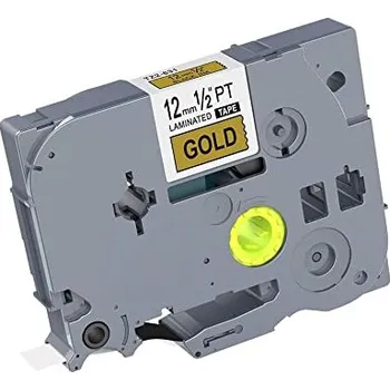 Pásek do tiskárny Kompatibilní páska s Brother TZe-FA234, 12mm x 3m, zlatý tisk / bílý podklad, zažehlovací