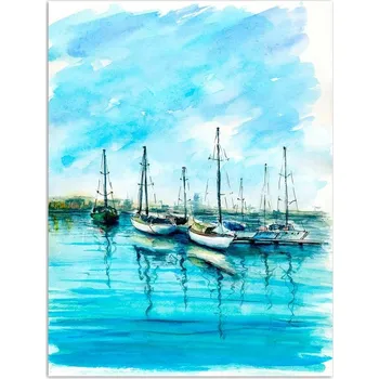 Diamantové malování TSvetnoy TSvetnoy, LG045e, Diamond painting - diamantové malování, 40 x 50 cm, Mořská marina