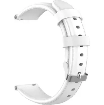 Příslušenství k chytrým hodinkám Xiaomi univerzální kožený strap 20 mm bílý