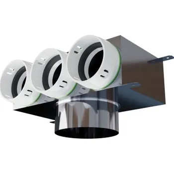 Příslušenství pro vzduchotechniku Stropní box nerezový AT-FLEX 3 x 75 mm