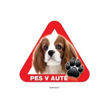 Značení Grel nálepka na plech pozor pes v autě kavalír king