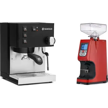 Kávovar Rancilio Silvia E, black + Eureka Atom 60, ferrari red