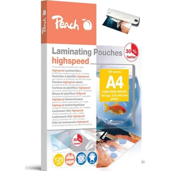 Laminovací fólie PEACH laminovací fólie A4 - 100 ks, 125 mic, HIGHSPEED, PP525-22
