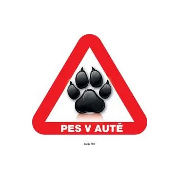 Značení Grel nálepka na sklo pozor pes v autě tlapka