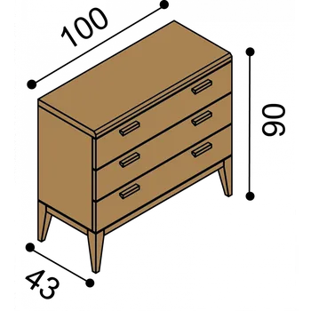 Komoda Komoda JELÍNEK MIA 2Z3 Dub, Černá