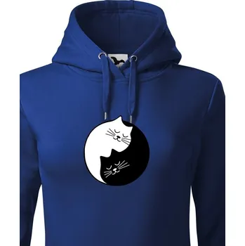 Dámská mikina Dámská mikina kočičí Jing Jang, Barva Modrá, Velikost XL, Canvas Dámská mikina Bezvatriko.cz 0488 -bila je