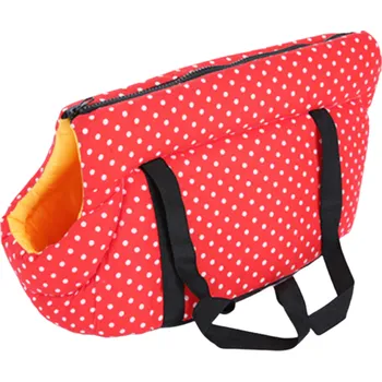 Taška pro psa a kočku Přepravní taška pro psa - Červená s puntíky Velikost: S