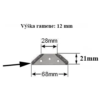 Stavební materiál Onpira Plochý spojovací úhelník - konzole Rozměr: 28x68 mm