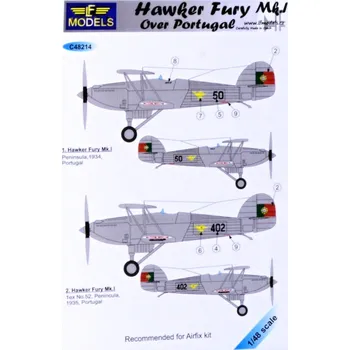 Plastikový model 1/48 Decals Hawker Fury Mk.I over Portugal