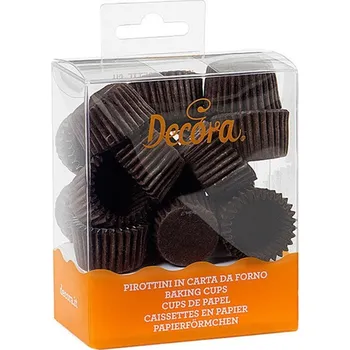 Krabice na pečivo Decora Decora cukrářské MINI košíčky 2,7 x 1,7cm - hnědé - 200ks