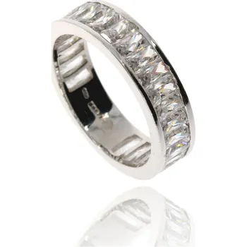 Prsten Zlatnictví Helios Prsten z bílého zlata posázený zirkony B13608