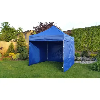 Stan Nůžkový stan 3x4,5 PROFI STEEL + 3 boky, 2 vaky, markýza - 23 barev - Modrá