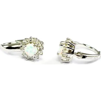 Náušnice Stříbrné opálové náušnice se zirkony
