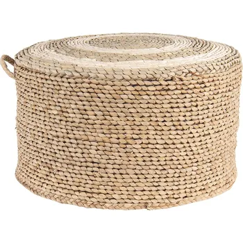 Stolička Pletený přírodní puf na sezení - Ø 40*23 cm